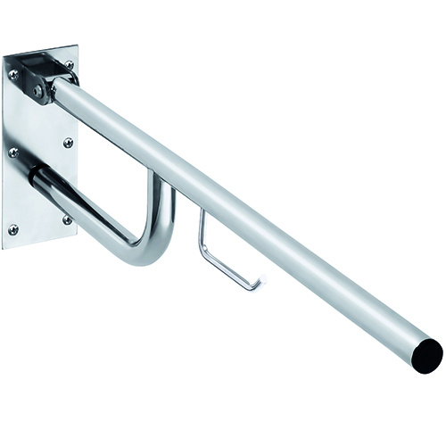 Levně Bemeta Design HELP: Madlo, 850 mm, s držákem TP, sklopné, bez krytky, nerez, mat - 301102782