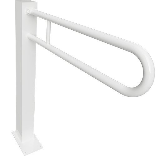 Bemeta Design HELP: Sklopný úchyt ve tvaru U ukotvený do země 813 mm, bílý, bez krytky - 301107604