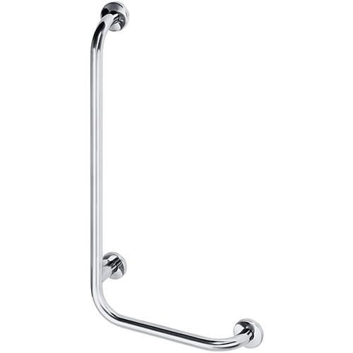 Levně Bemeta Design HELP: Madlo, 890 mm, ve tvaru L, levé, s krytkou, nerez, mat - 301112042