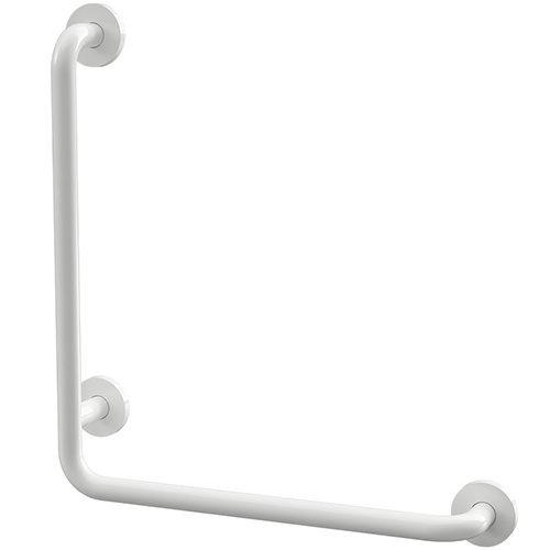 Levně Bemeta Design HELP: Madlo, 680 mm, ve tvaru L, levé, s krytkou, bílá - 301112073