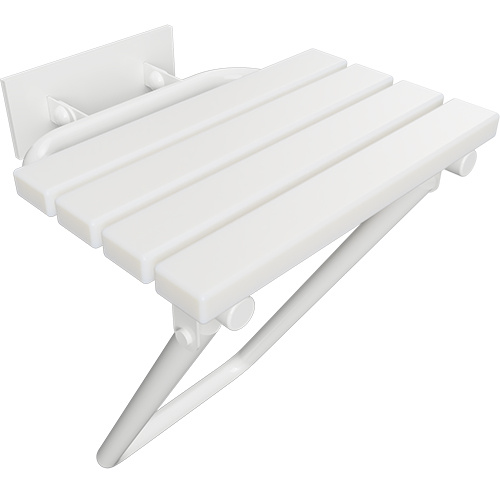 Levně Bemeta Design HELP: Sprchové sedátko, sklopné, s nohou, s krytkou, bílá, bílý plast - 301207183