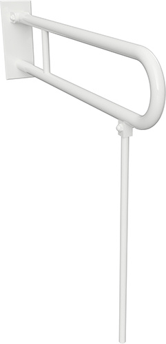 Bemeta Design HELP: Madlo, 600 mm, ve tvaru U, sklopné, s opěrnou nohou, s krytkou, bílá - 301307073N