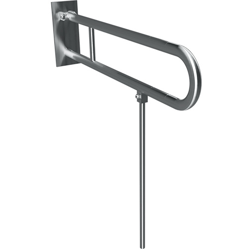 Levně Bemeta Design HELP: Madlo, 813 mm, ve tvaru U, sklopné, s opěrnou nohou, s krytkou, nerez, mat - 301307082N