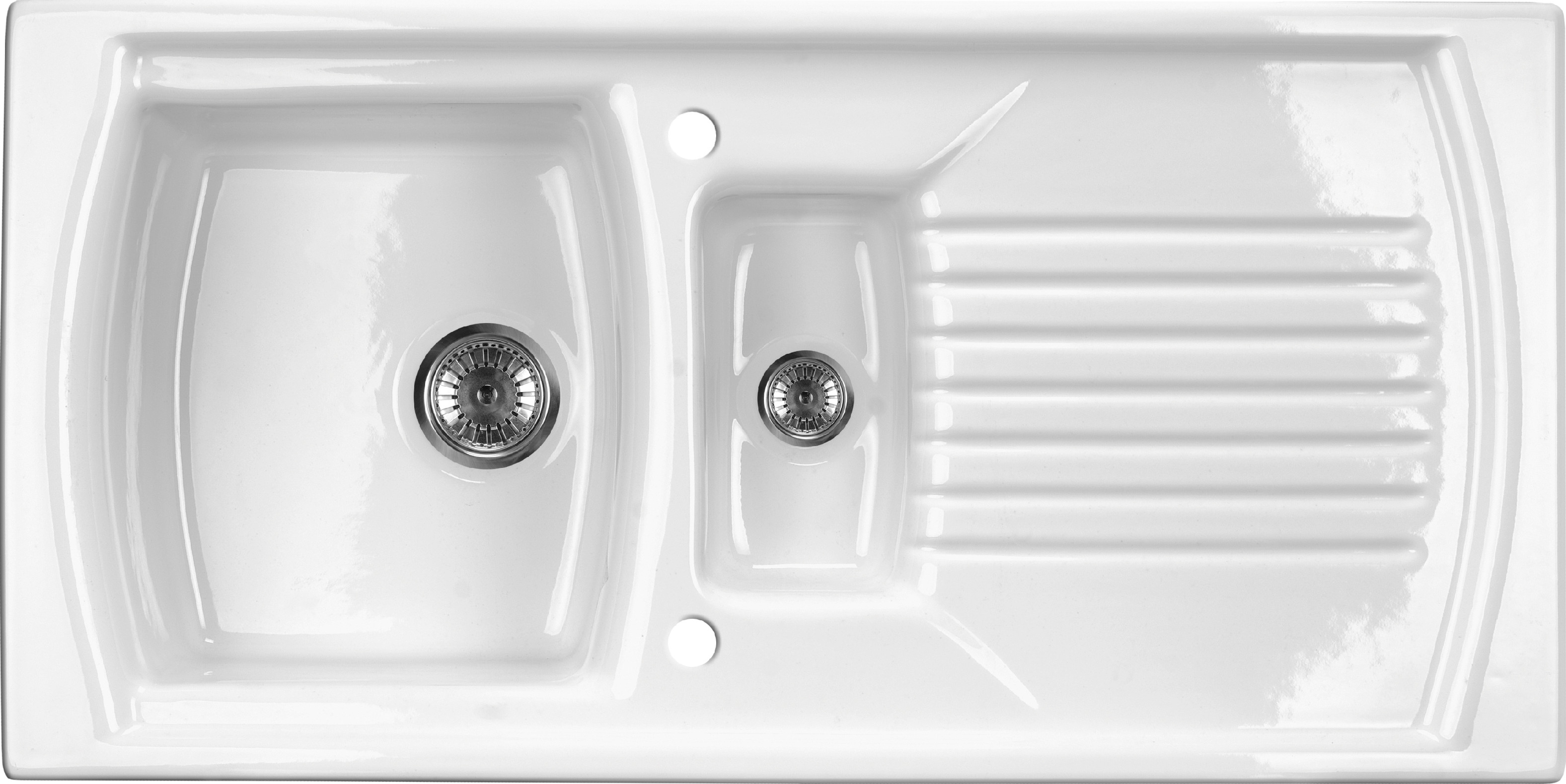Deante Dřez Lusitano 1,5 komorový s odkapávačem, keramický - ZCL 651N bílý lesk