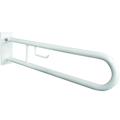Levně Bemeta Design HELP: Madlo, 813 mm, ve tvaru U, s držákem TP, sklopné, s krytkou, bílá - 301407283