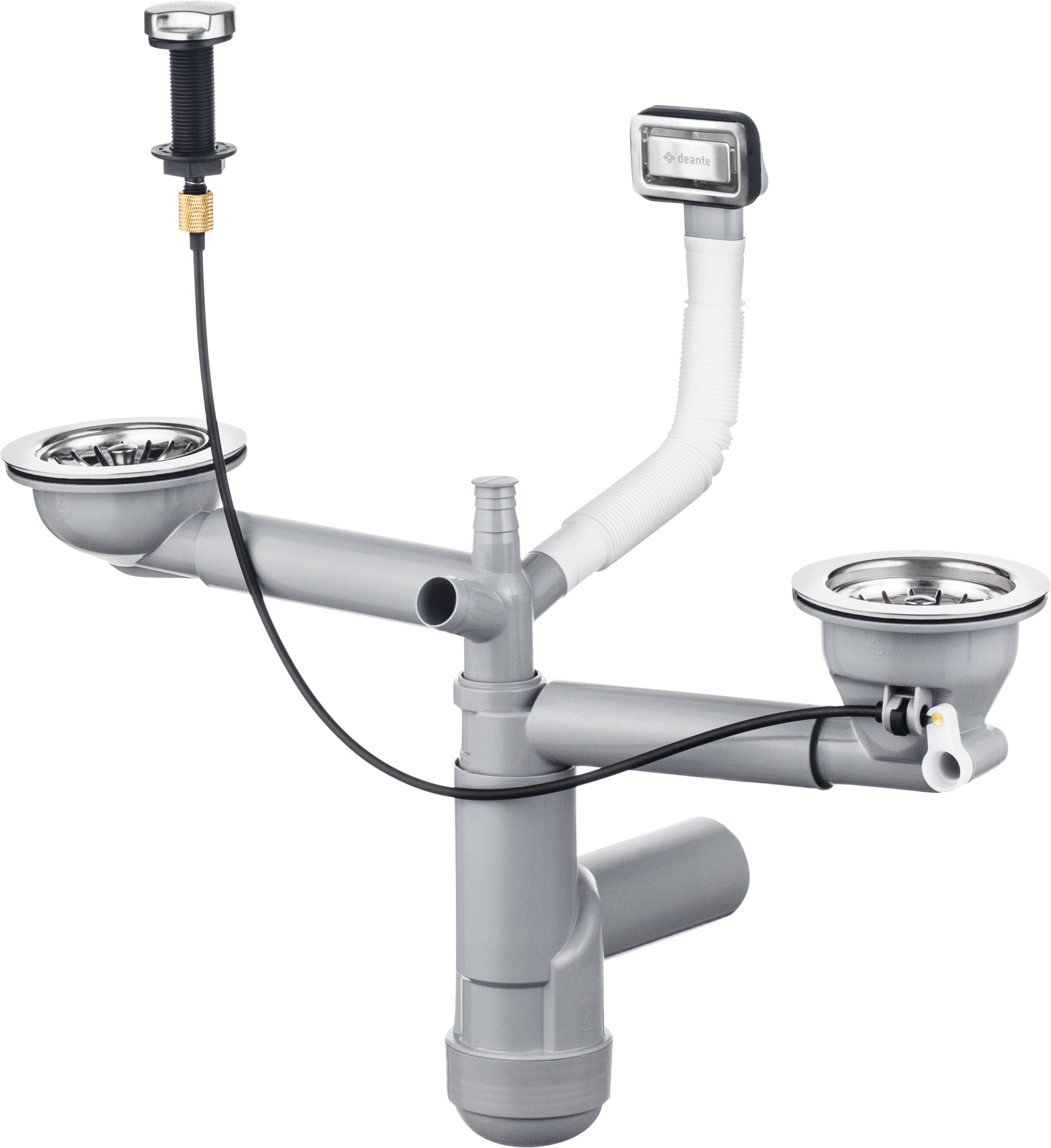 Deante Sifon Space-Saver Lux pro granitové nebo nerezové dřezy s 2 komorami - ZXY 9912