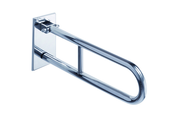 Levně Bemeta Design HELP: Madlo, 600 mm, ve tvaru U, sklopné, s krytkou, nerez, mat - 301607272