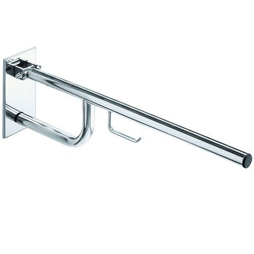 Levně Bemeta Design HELP: Madlo, 760 mm, s držákem TP, sklopné, s krytkou, nerez, lesk - 301607771