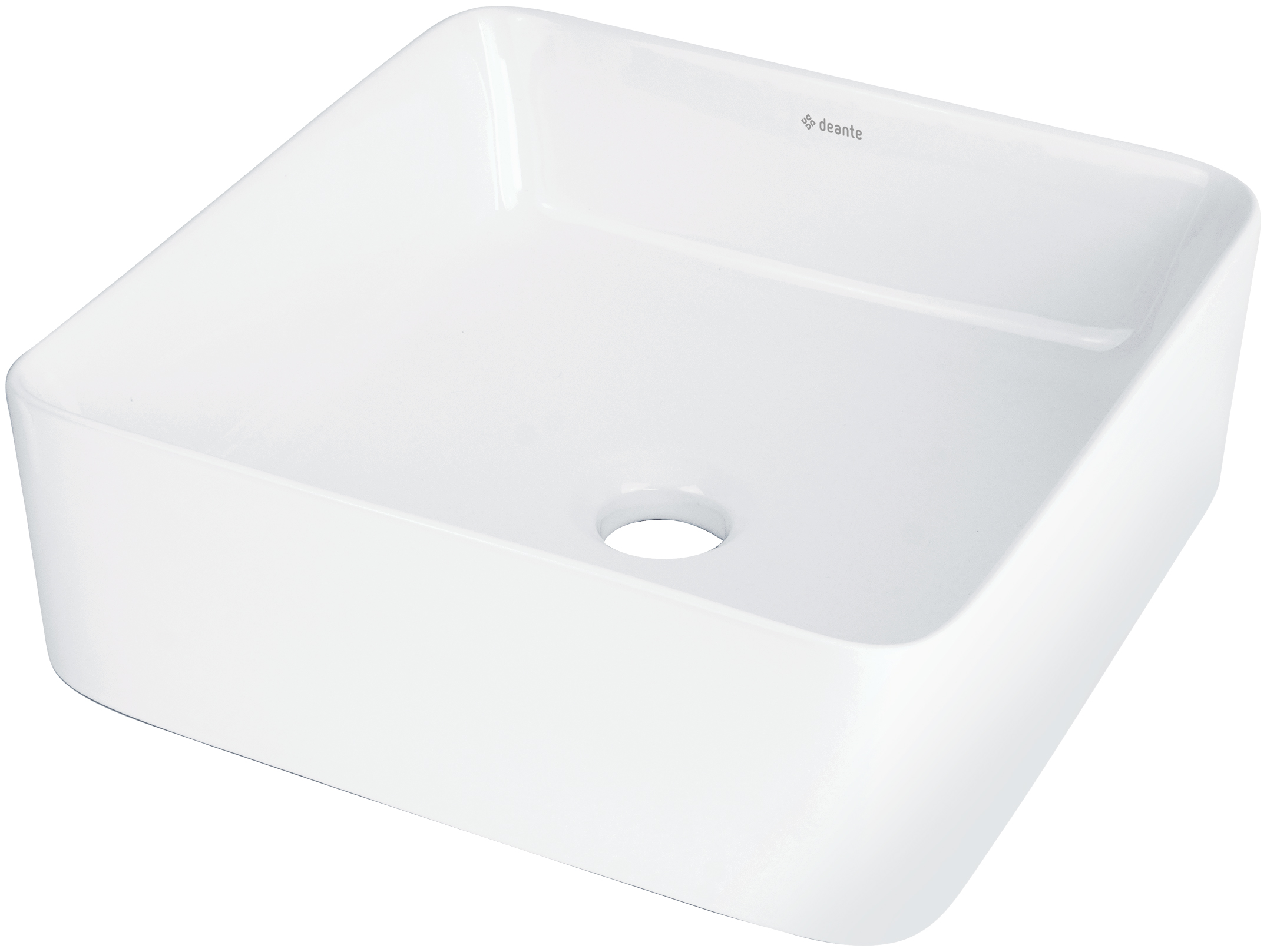 Levně Deante Umyvadlo na desku Jasmin 34,5x34,5 cm - CDJ 6U3S, keramika