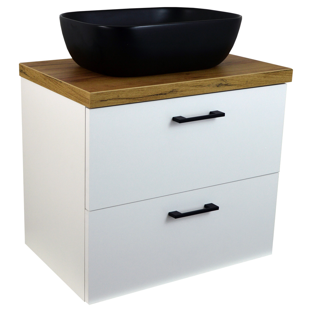 Levně BPS-koupelny Koupelnová skříňka pod deskové umyvadlo Agria 60-HD - bílá/zlatý dub