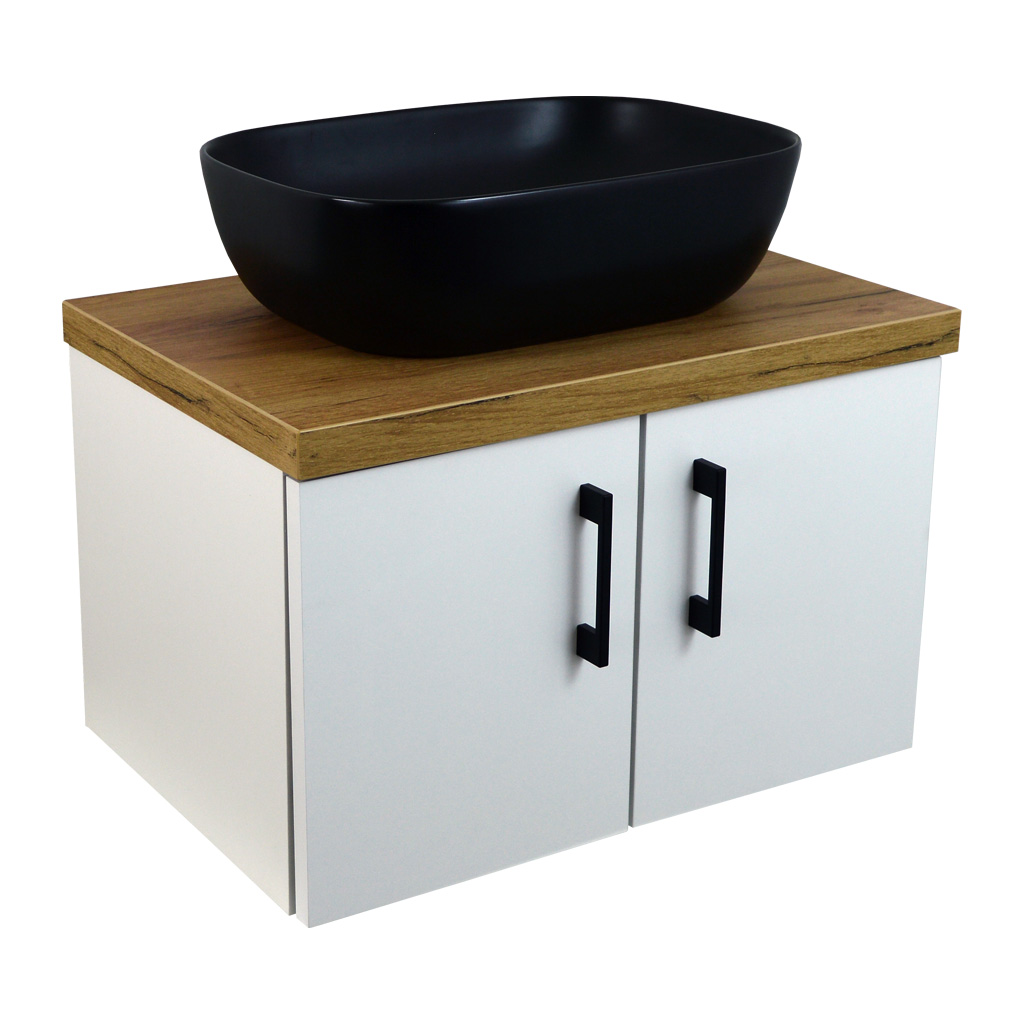 Levně BPS-koupelny Koupelnová skříňka pod deskové umyvadlo Agria II W 60-HD - bílá/zlatý dub
