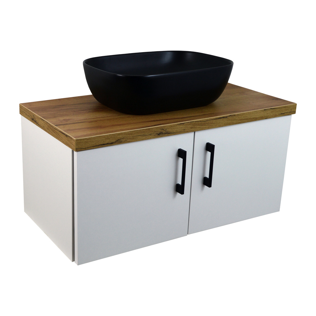 Levně BPS-koupelny Koupelnová skříňka pod deskové umyvadlo Agria II W 80-HD - bílá/zlatý dub