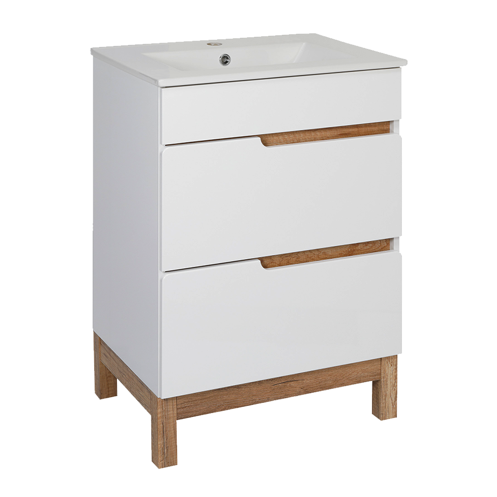 BPS-koupelny Koupelnová skříňka s keramickým umyvadlem Spok 60-2Z