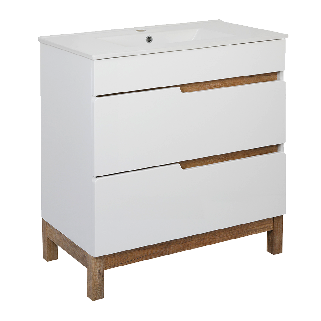 BPS-koupelny Koupelnová skříňka s keramickým umyvadlem Spok 80-2Z