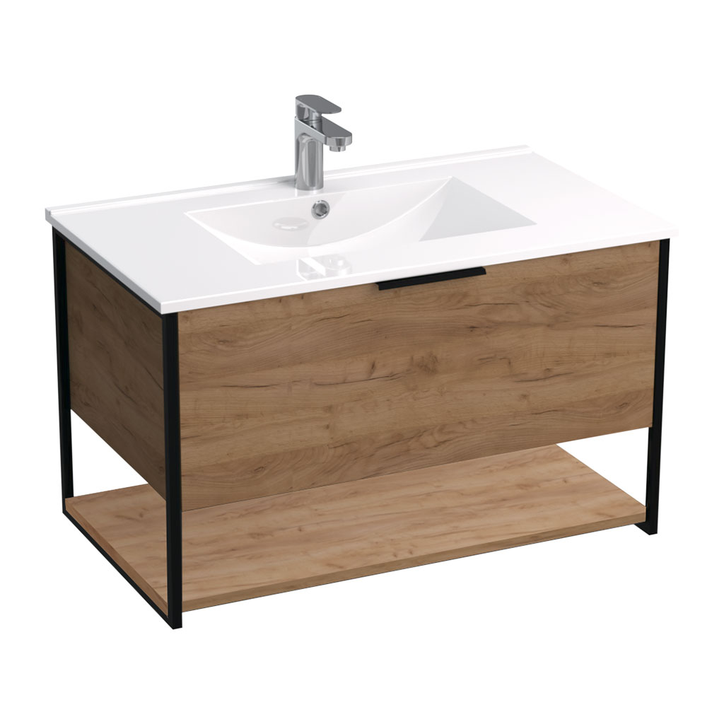 BPS-koupelny Koupelnová skříňka s keramickým umyvadlem Kubus OC ZV 80