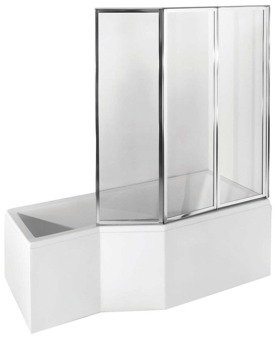 Levně Besco Vanová zástěna AMBITION PREMIUM 3 130140 (130x140 cm | Transparent)