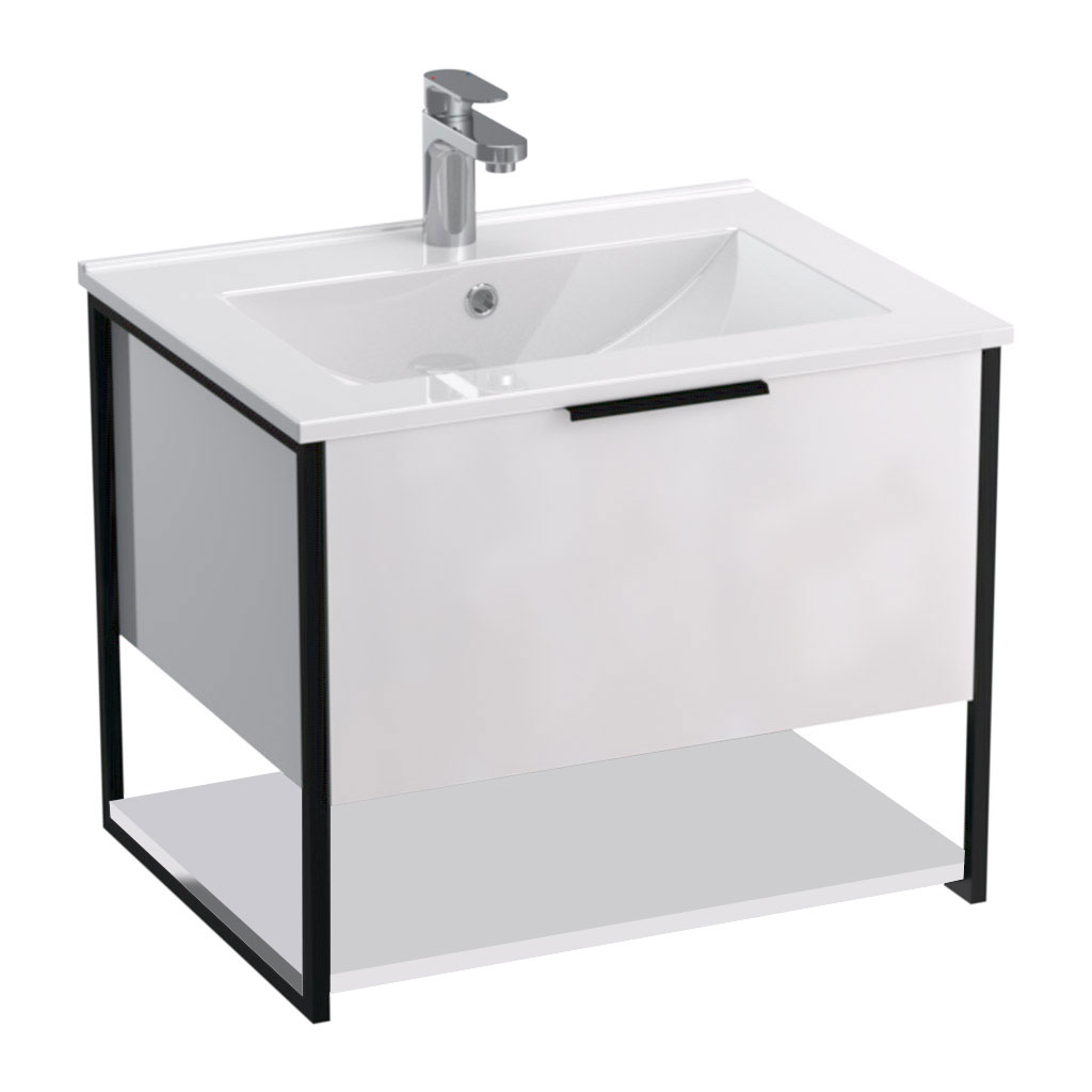 BPS-koupelny Koupelnová skříňka s keramickým umyvadlem Kubus W ZV 60