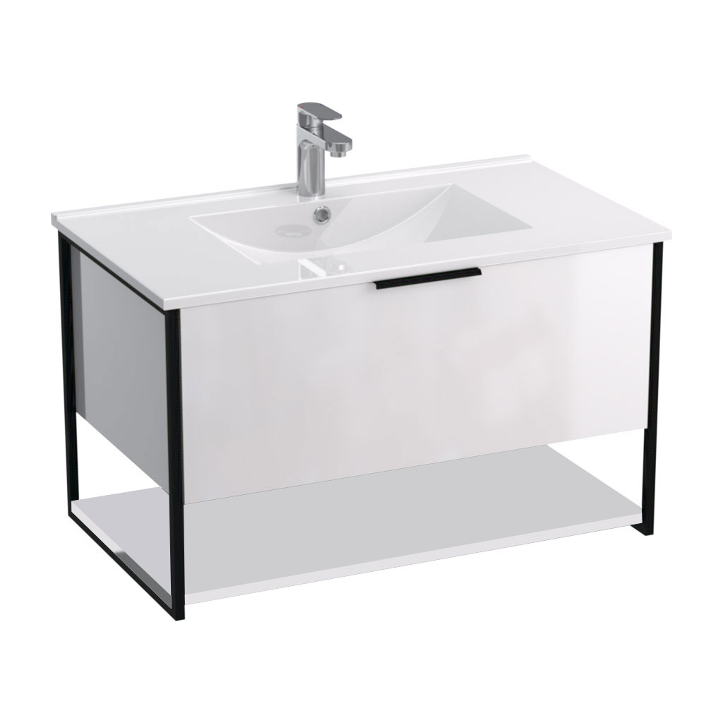 BPS-koupelny Koupelnová skříňka s keramickým umyvadlem Kubus W ZV 80