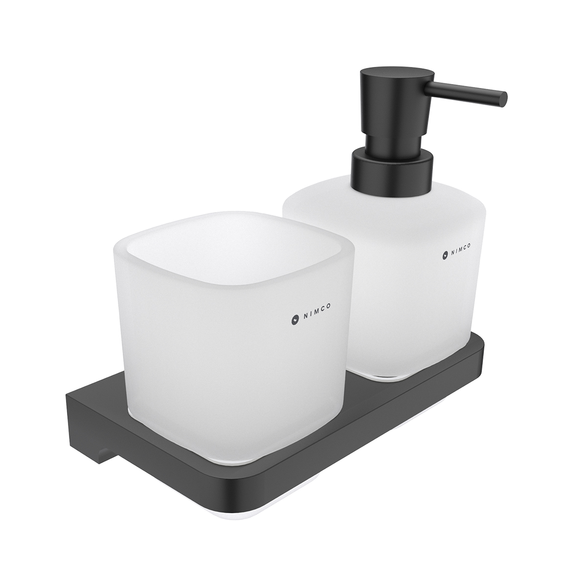 Levně Nimco Dávkovač s pohárkem na kartáčky MAYA černá - MAC 2905831C-T-90