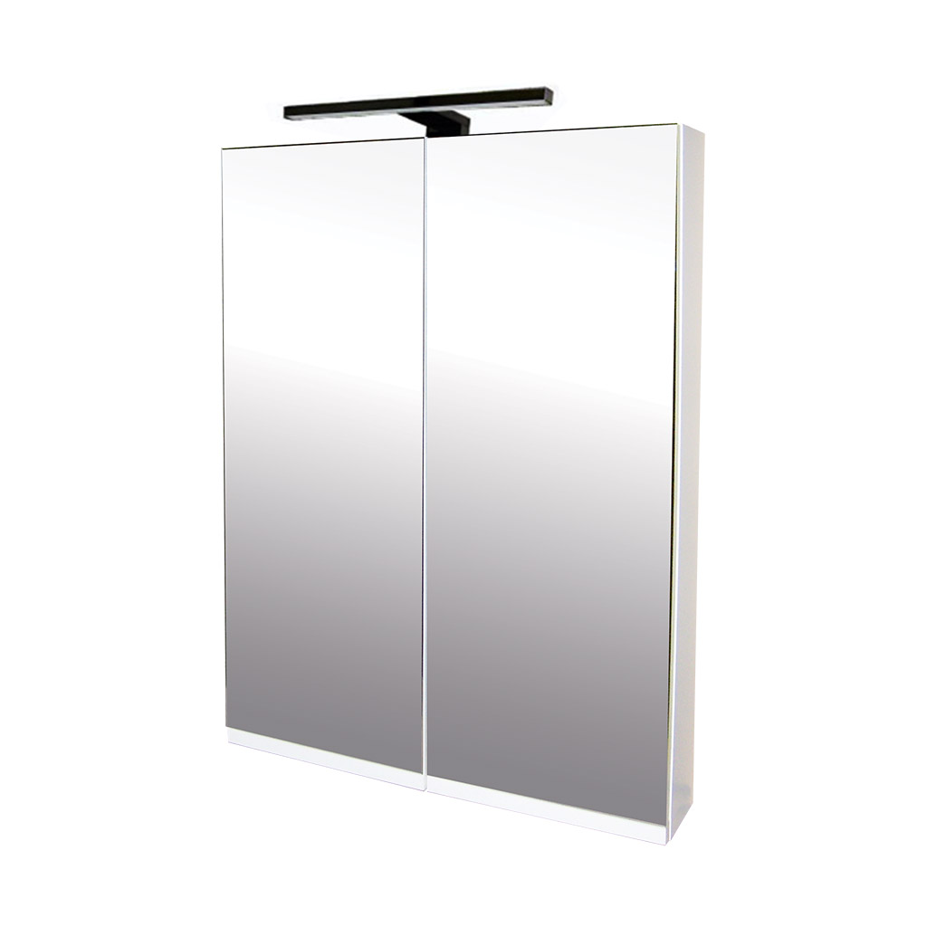 Levně BPS-koupelny Zrcadlová skříňka Atica 60 ZS LED-B s osvětlením Any LED 30 B, černá