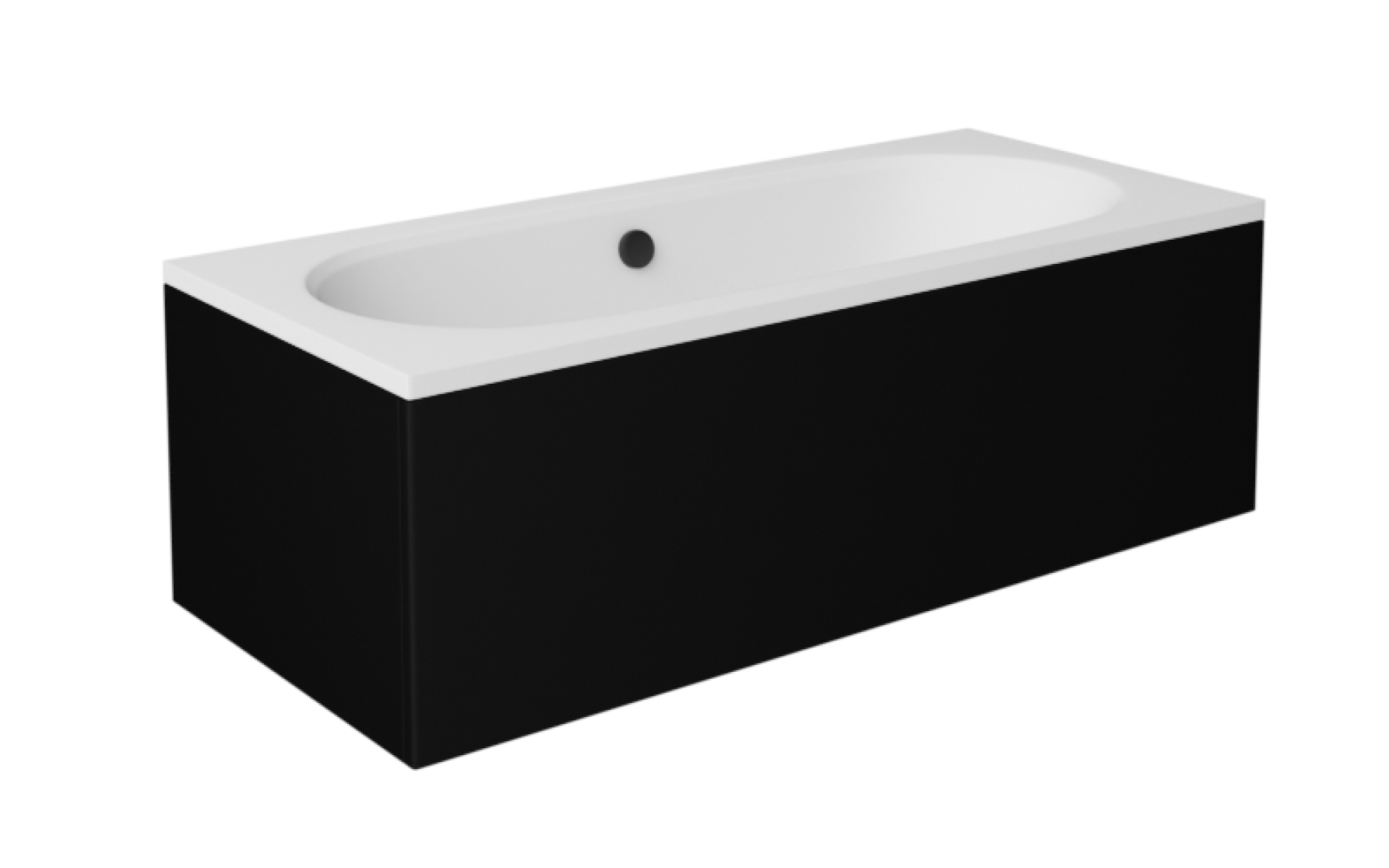 Levně Besco Krycí panel k obdélníkové vaně Vitae Black P 150x75 (160x75, 170x75, 180x80), černý Barva: Černá mat, Rozměry (cm): 150x75