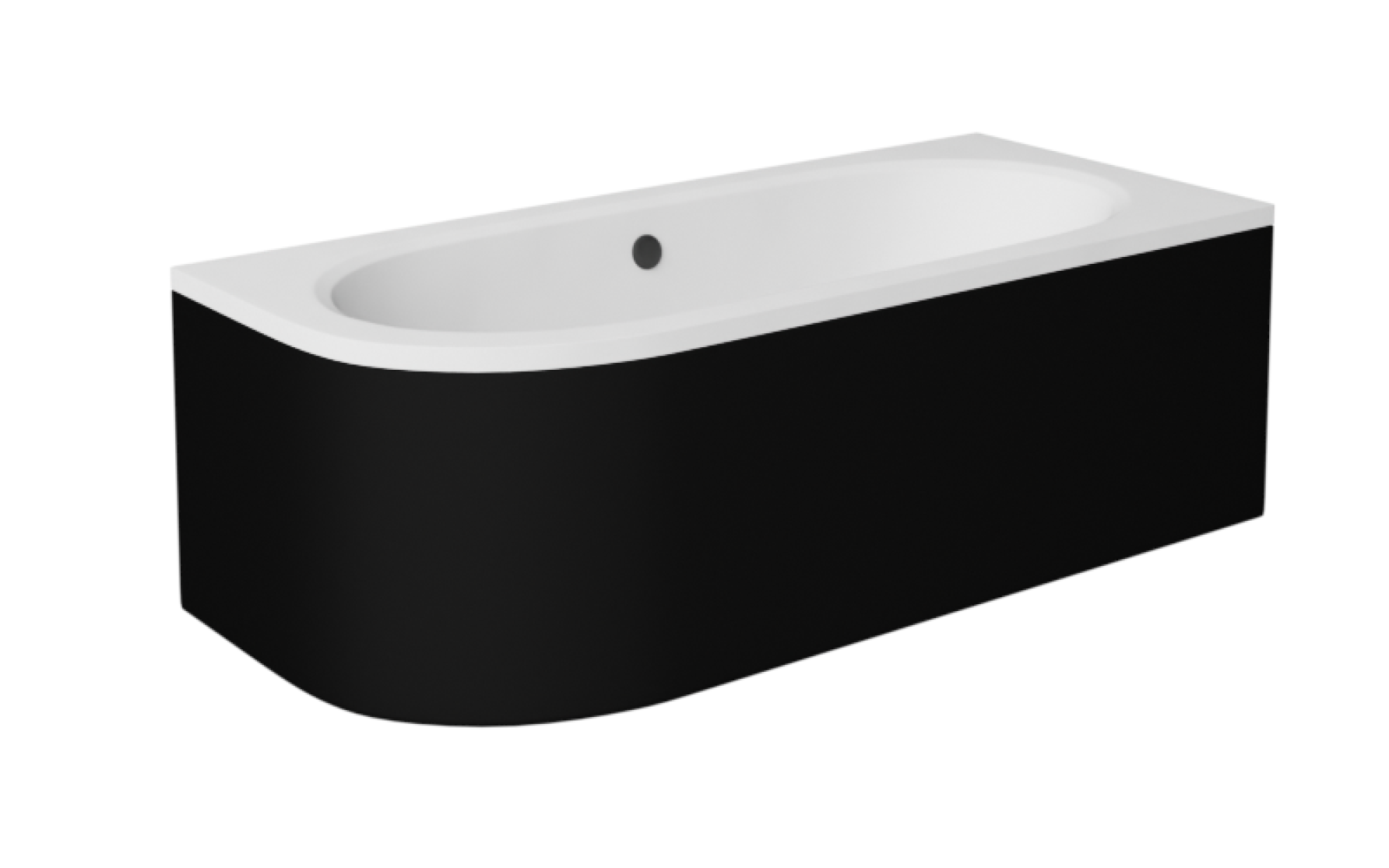 Levně Besco Krycí panel k asymetrické vaně Avita Black P 150x75 (160x75, 170x75, 180x80), černý Barva: Černá mat, Rozměry (cm): 160x75