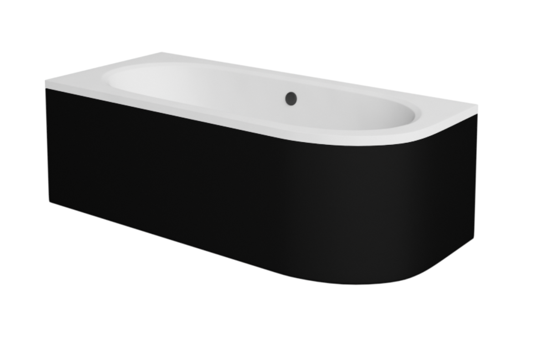 Levně Besco Krycí panel k asymetrické vaně Avita Black P 150x75 (160x75, 170x75, 180x80), černý Barva: Černá mat, Rozměry (cm): 150x75