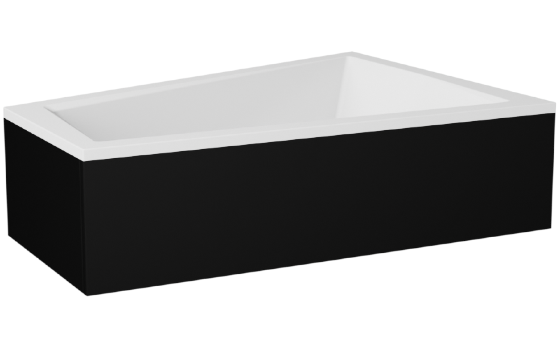 Levně Besco Krycí panel k asymetrické vaně Intima Duo Black P 170x125 (180x125), černý Barva: Černá mat, Rozměry (cm): 180x125