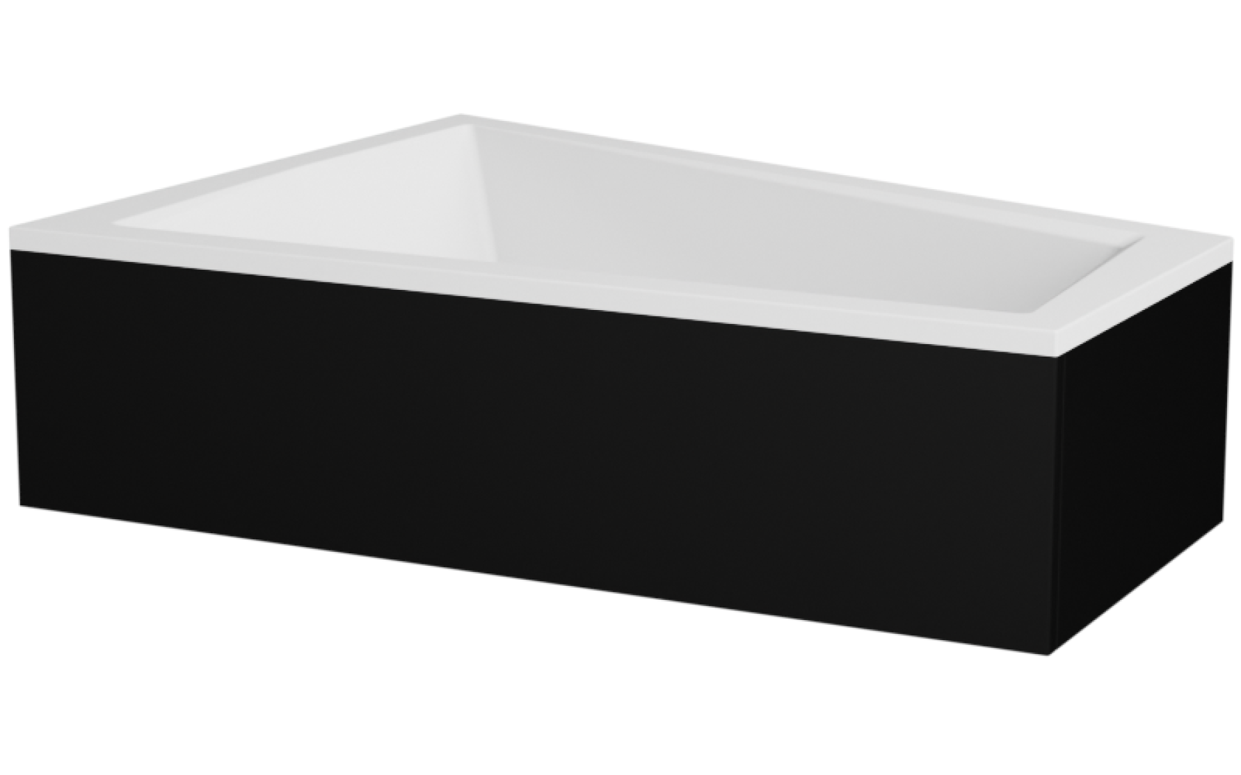 Levně Besco Krycí panel k asymetrické vaně Intima Duo Black P 170x125 (180x125), černý Barva: Černá mat, Rozměry (cm): 170x125