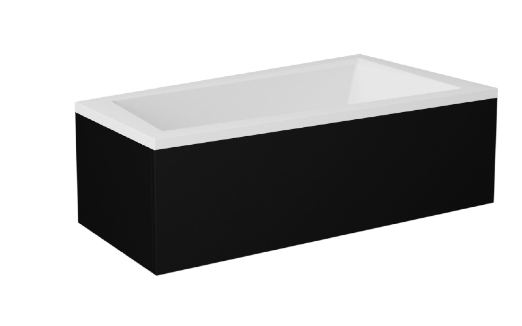 Levně Besco Krycí panel k asymetrické vaně Intima Black P 150x85 (160x90), černý Barva: Černá mat, Rozměry (cm): 160x90
