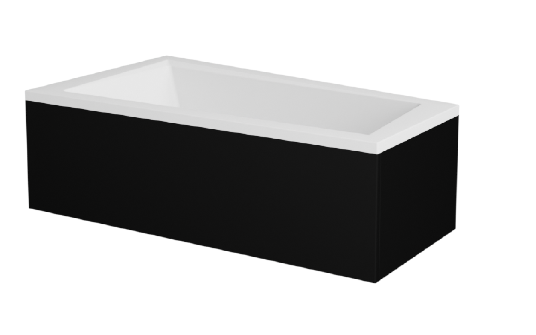 Levně Besco Krycí panel k asymetrické vaně Intima Black P 150x85 (160x90), černý Barva: Černá mat, Rozměry (cm): 150x85