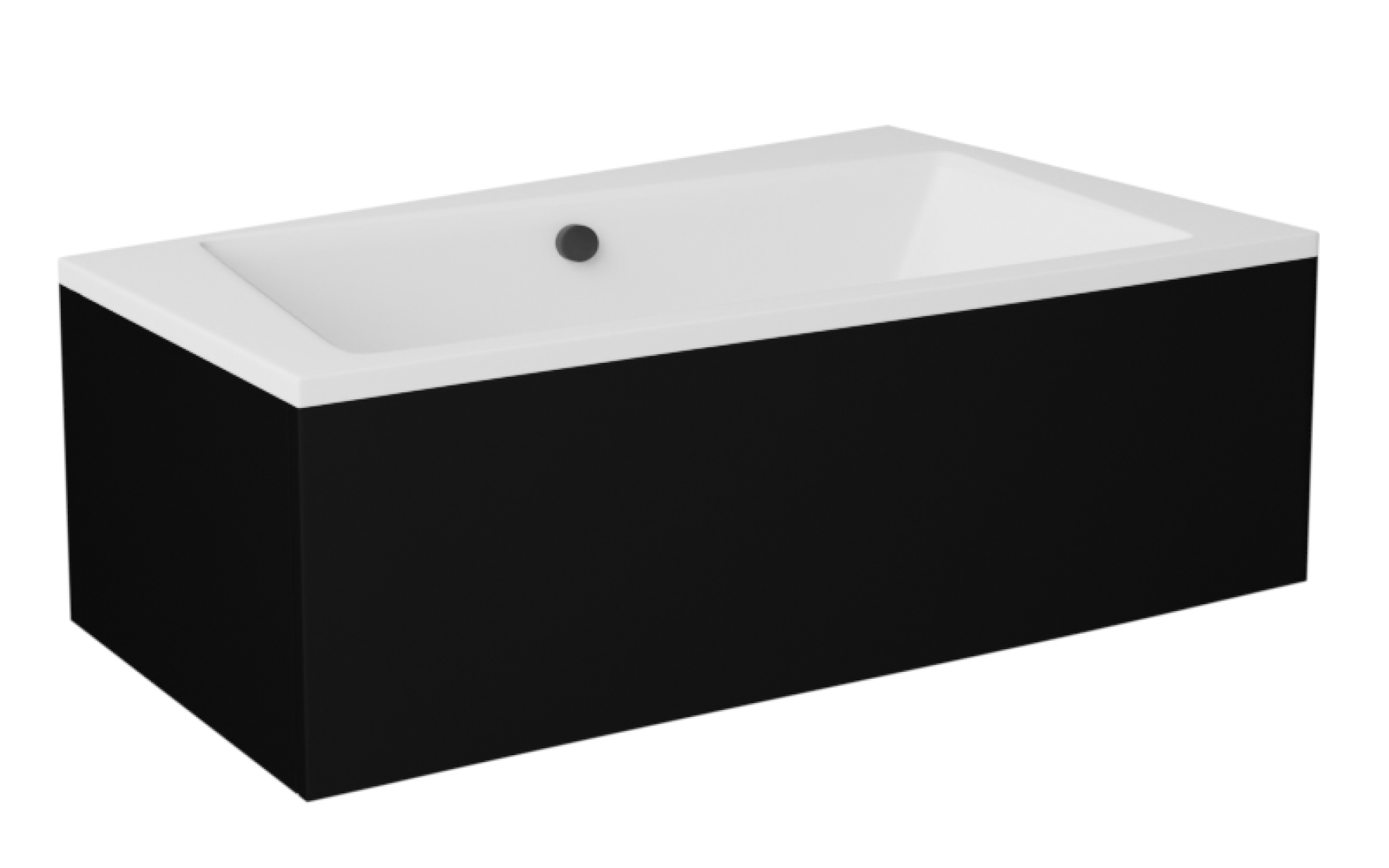 Levně Besco Krycí panel k asymetrické vaně Infinity Black P 150x90 (160x100, 170x110), černý Barva: Černá mat, Rozměry (cm): 160x100