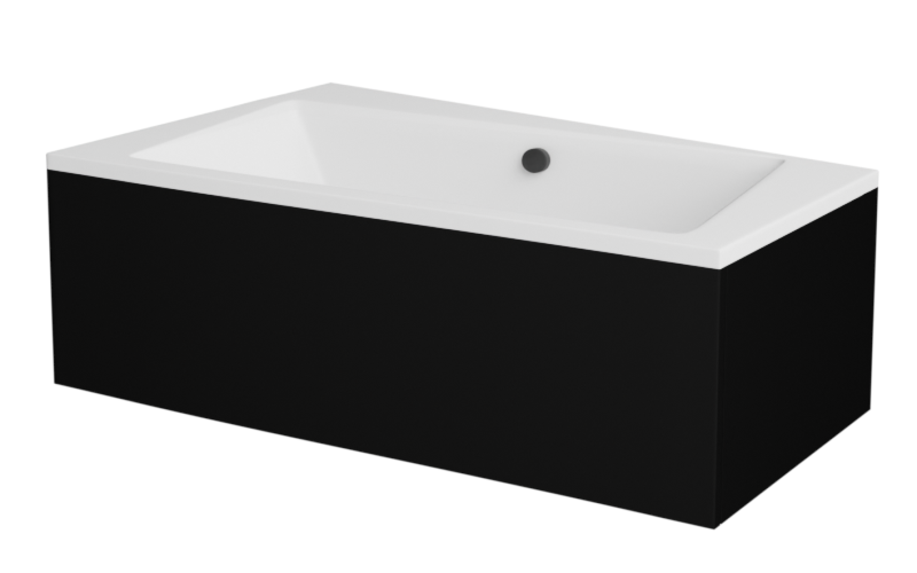 Levně Besco Krycí panel k asymetrické vaně Infinity Black P 150x90 (160x100, 170x110), černý Barva: Černá mat, Rozměry (cm): 150x90