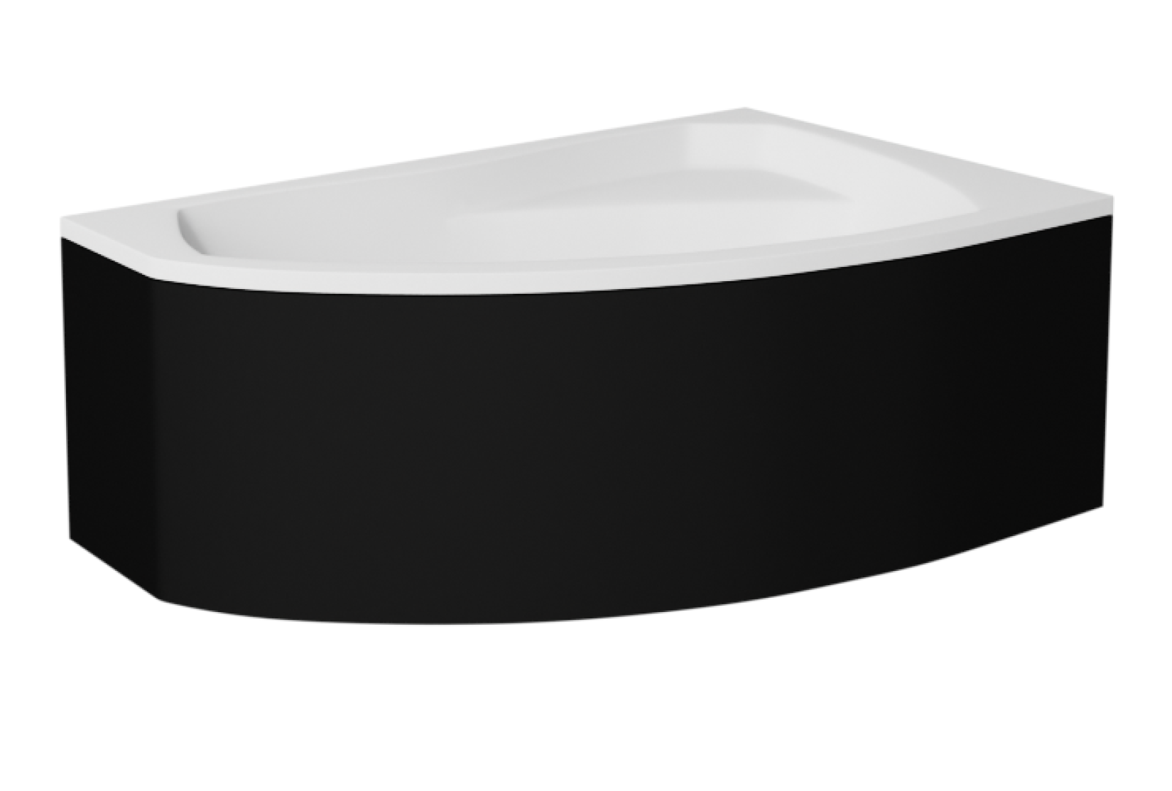 Levně Besco Krycí panel k asymetrické vaně Rima Black P 130x85 (140x90, 150x95x, 160x100, 170x110), černý Barva: Černá mat, Rozměry (cm): 140x90