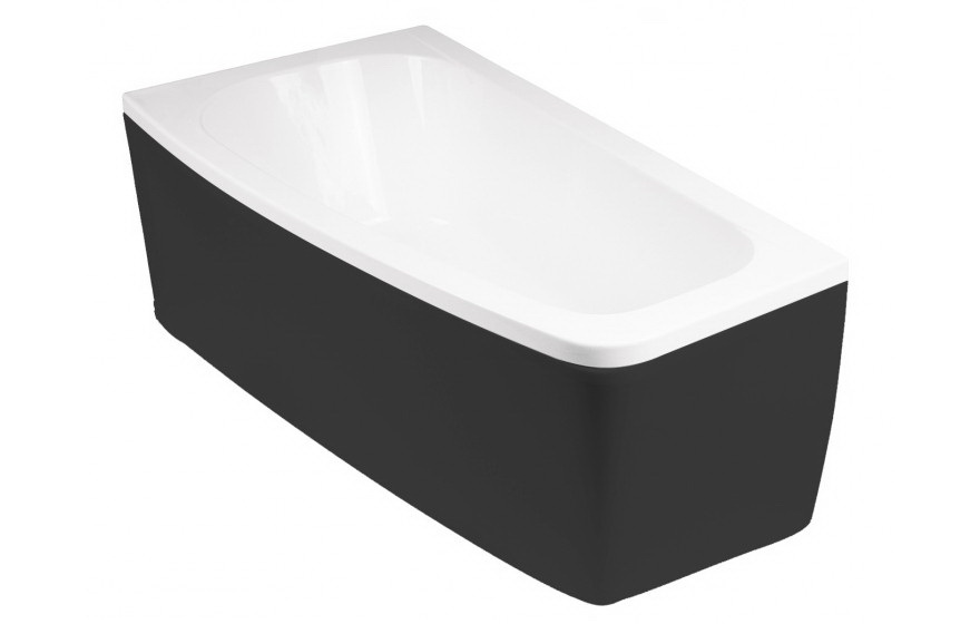Levně Besco Krycí panel k asymetrické vaně Luna Black P 150x80, černý Barva: Černá mat, Rozměry (cm): 150x80, Orientace: Levá