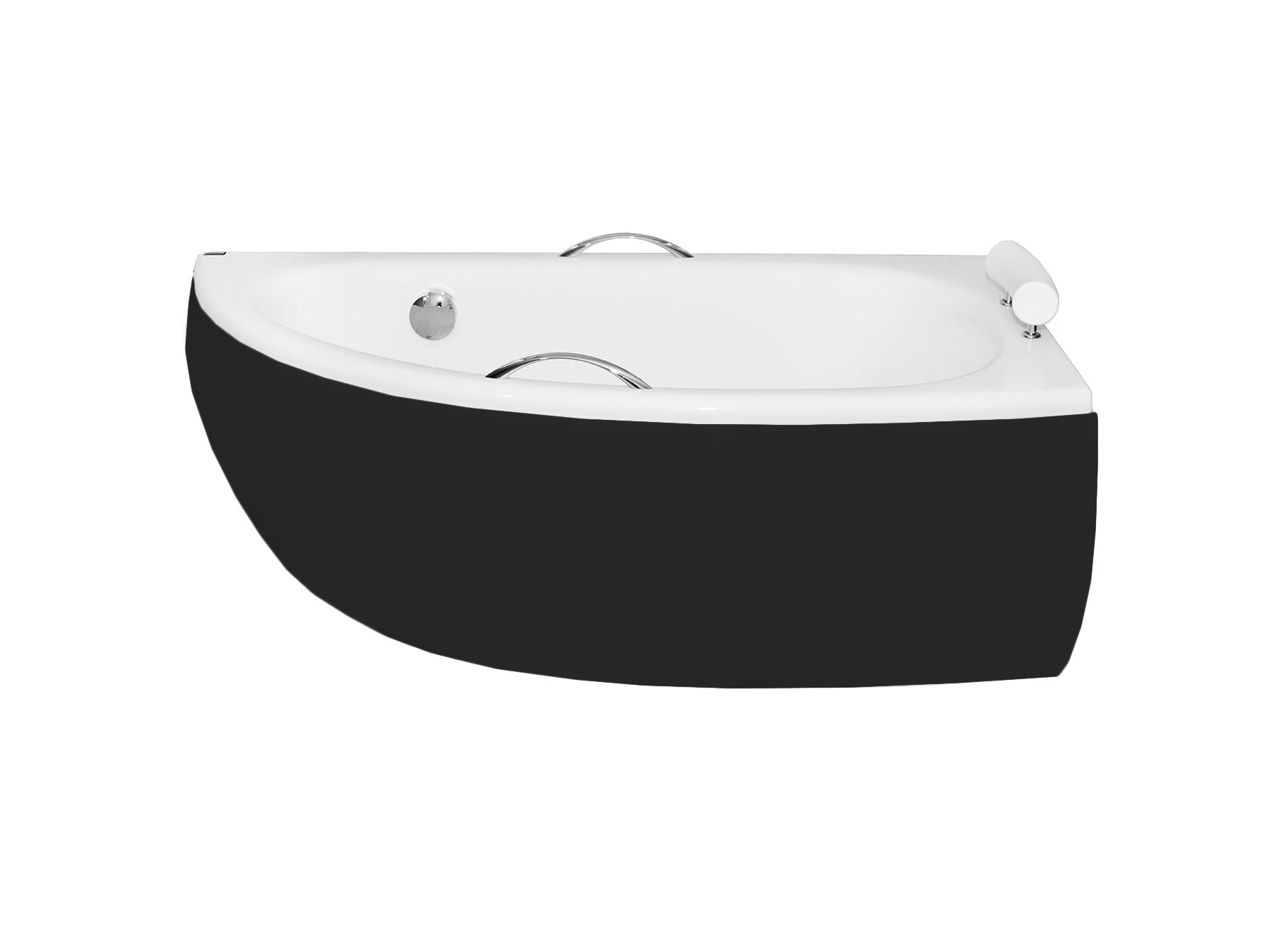 Levně Besco Krycí panel k asymetrické vaně Milena/Milena Premium Black P 150x70, černý Barva: Černá mat, Rozměry (cm): 150x70, Orientace: Pravá