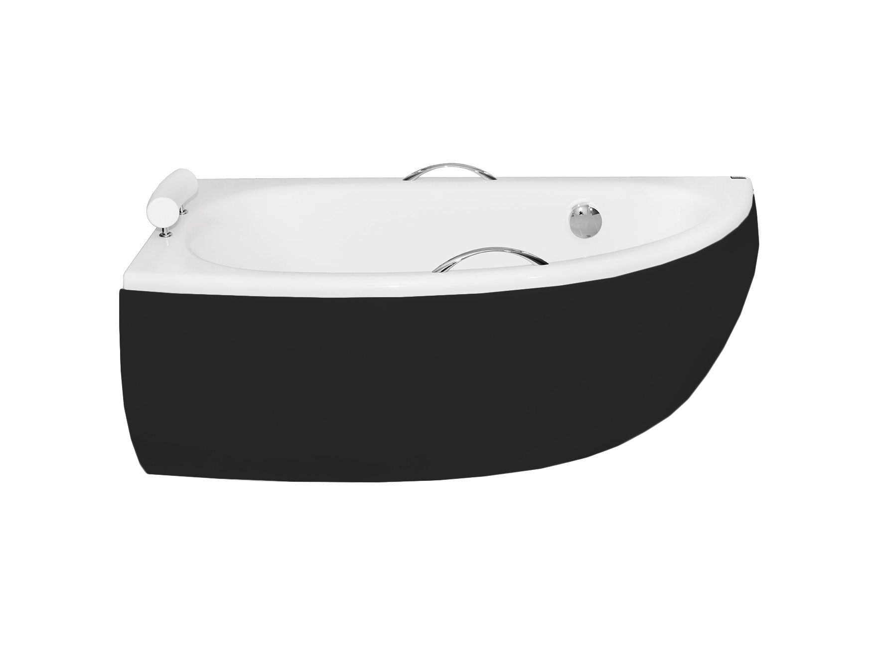Levně Besco Krycí panel k asymetrické vaně Milena/Milena Premium Black P 150x70, černý Barva: Černá mat, Rozměry (cm): 150x70, Orientace: Levá