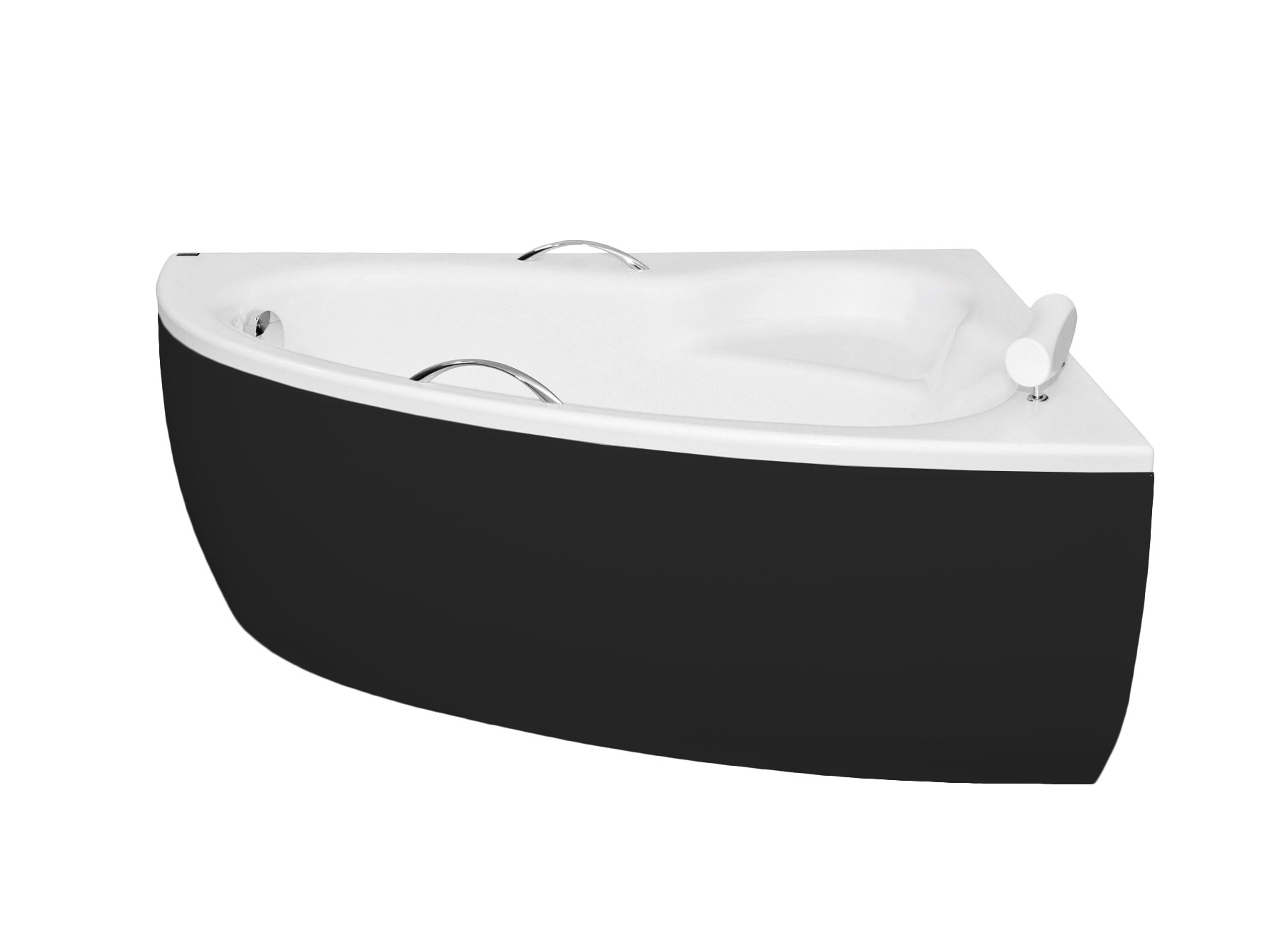 Levně Besco Krycí panel k asymetrické vaně Natalia/Natalia Premium Black P 150x100, černý Barva: Černá mat, Rozměry (cm): 150x100, Orientace: Pravá