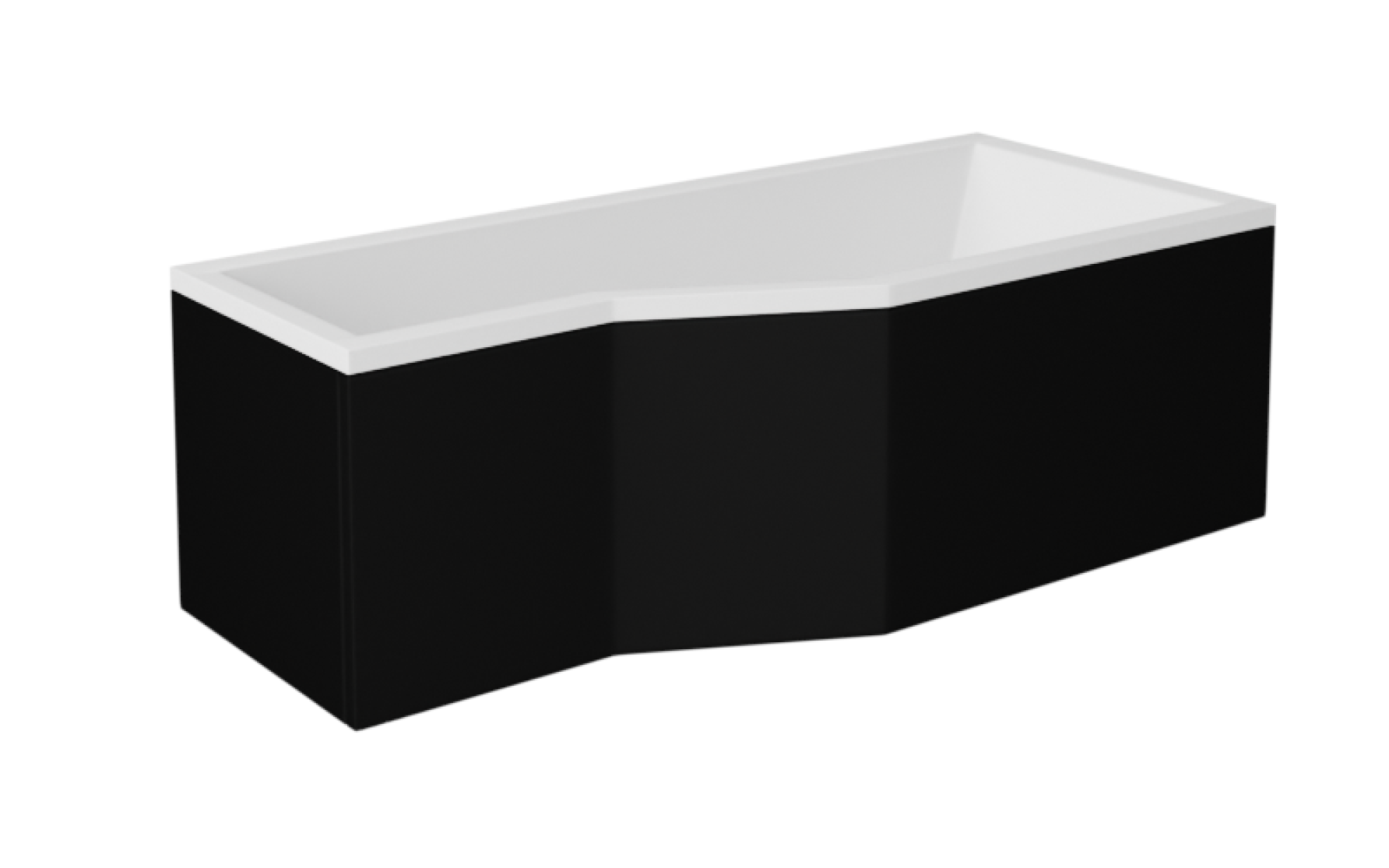 Levně Besco Krycí panel k atypické vaně Integra Black P 150x75 (170x75), černý Barva: Černá mat, Rozměry (cm): 170x75