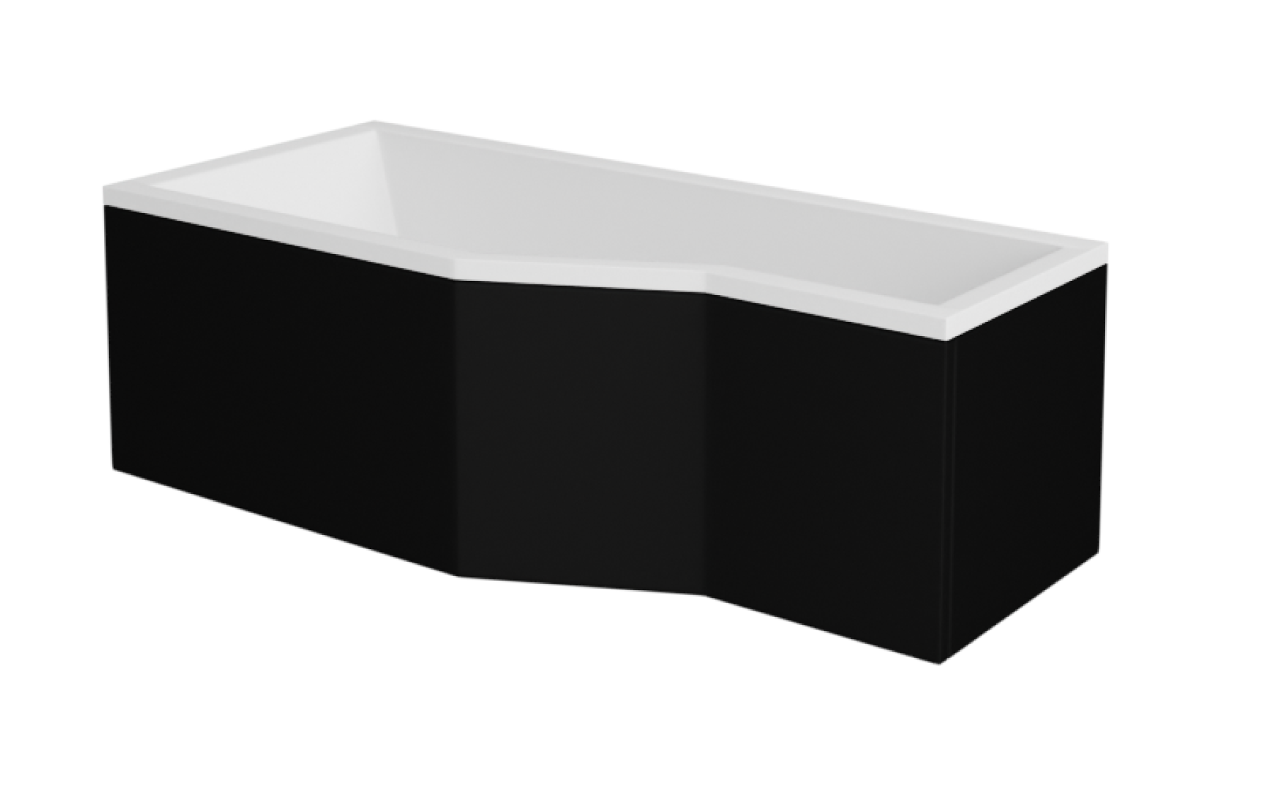 Levně Besco Krycí panel k atypické vaně Integra Black P 150x75 (170x75), černý Barva: Černá mat, Rozměry (cm): 150x75
