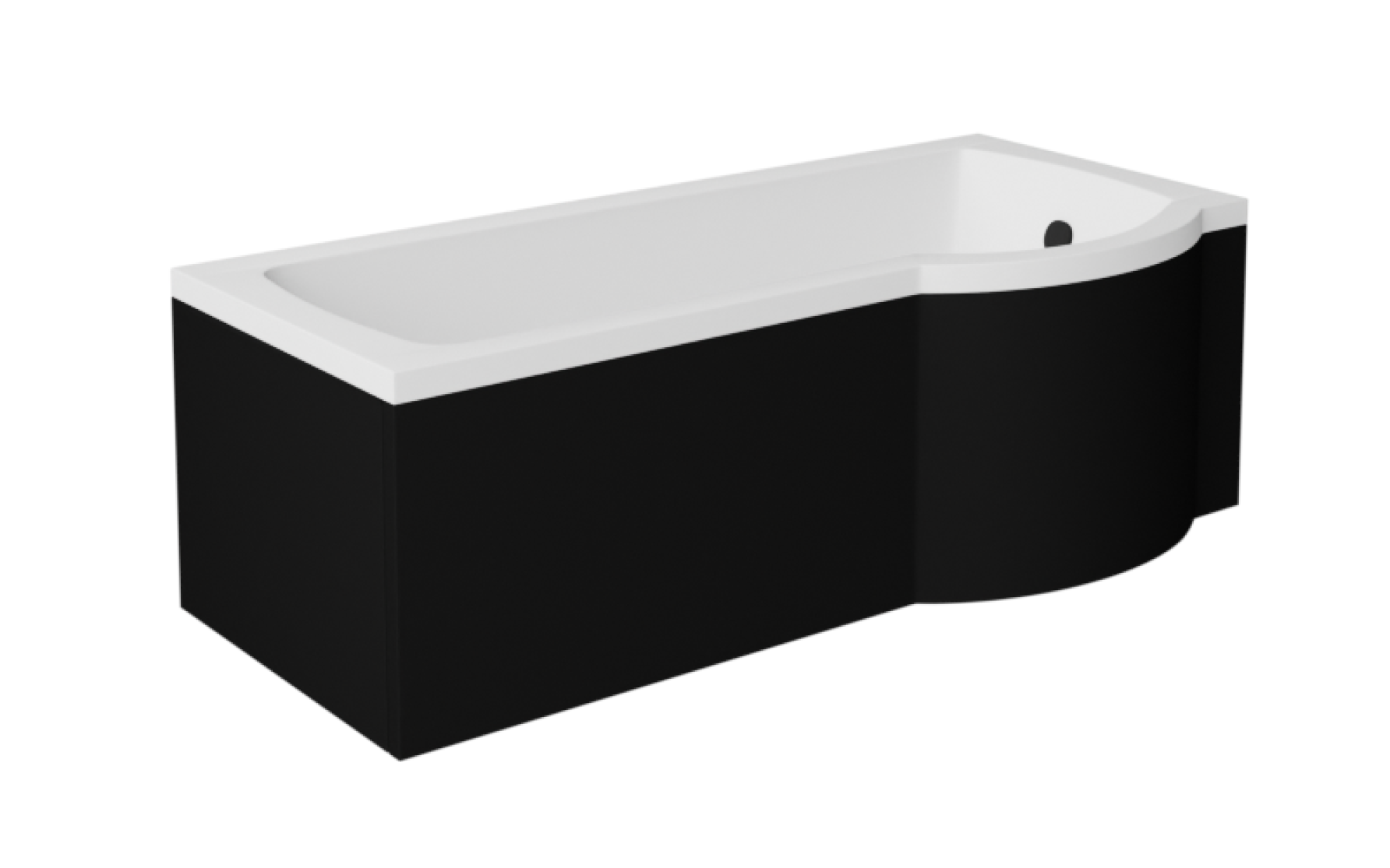 Levně Besco Krycí panel k atypické vaně Inspiro Black P 150x70 (160x70, 170x70), černý Barva: Černá mat, Rozměry (cm): 160x70