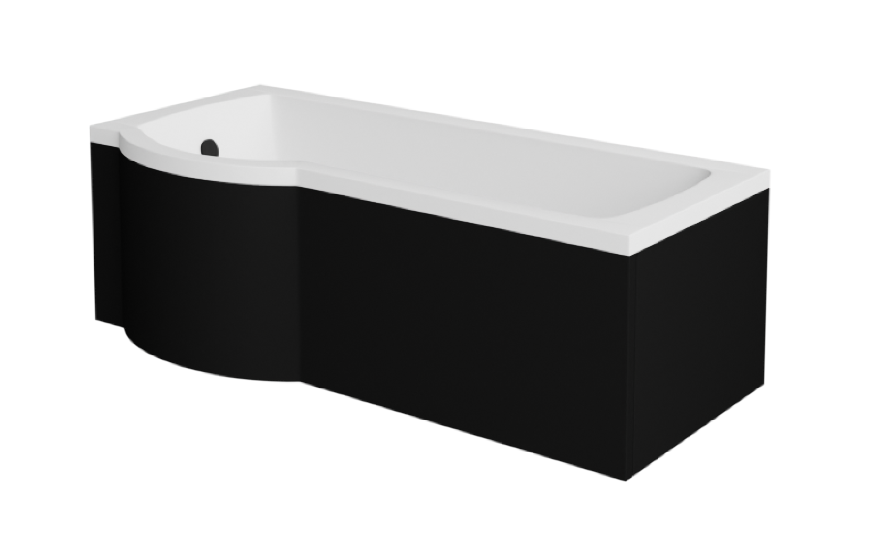 Levně Besco Krycí panel k atypické vaně Inspiro Black P 150x70 (160x70, 170x70), černý Barva: Černá mat, Rozměry (cm): 150x70