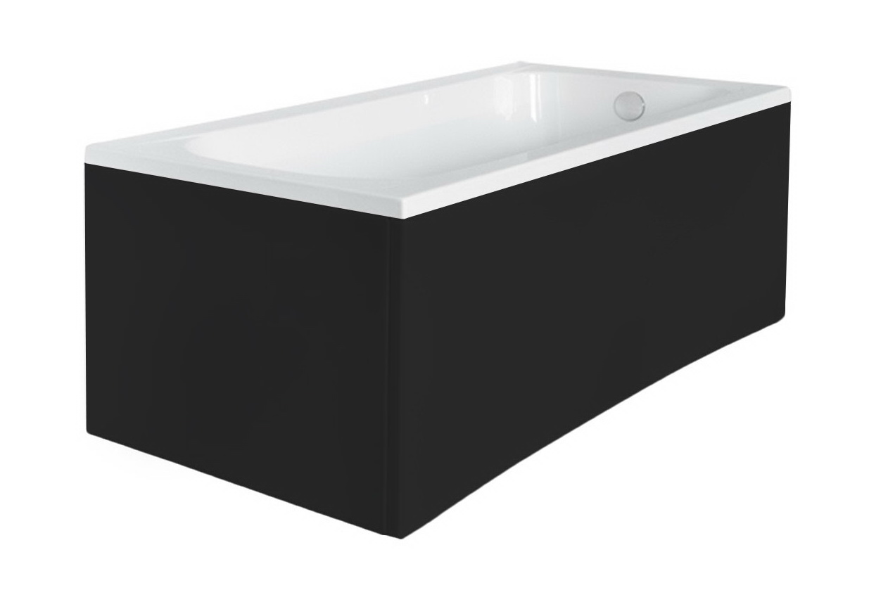 Levně Besco Krycí panel k obdélníkové vaně Continea Black P 140x70 (150x70), černý Barva: Černá mat, Rozměry (cm): 140x70