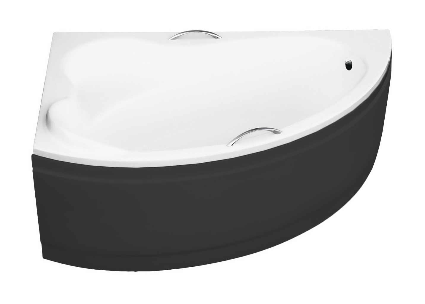 Levně Besco Krycí panel k asymetrické vaně Ada Black P 140x90 (160x100), černý Barva: Černá mat, Rozměry (cm): 140x90