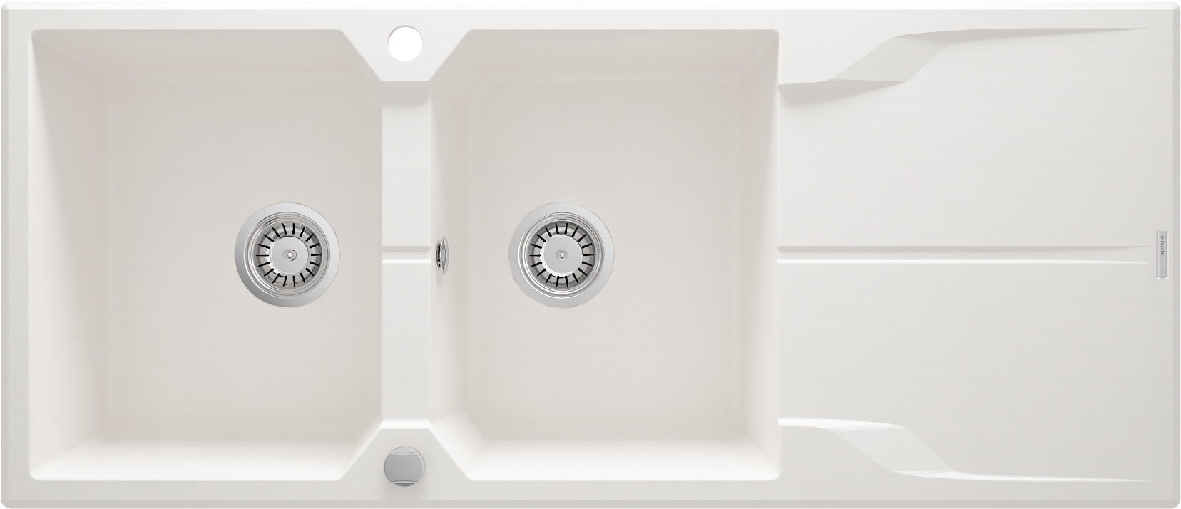Levně Deante Dřez Andante Flush 2 komory + odkapávač , granit - ZQN A213 alabastr