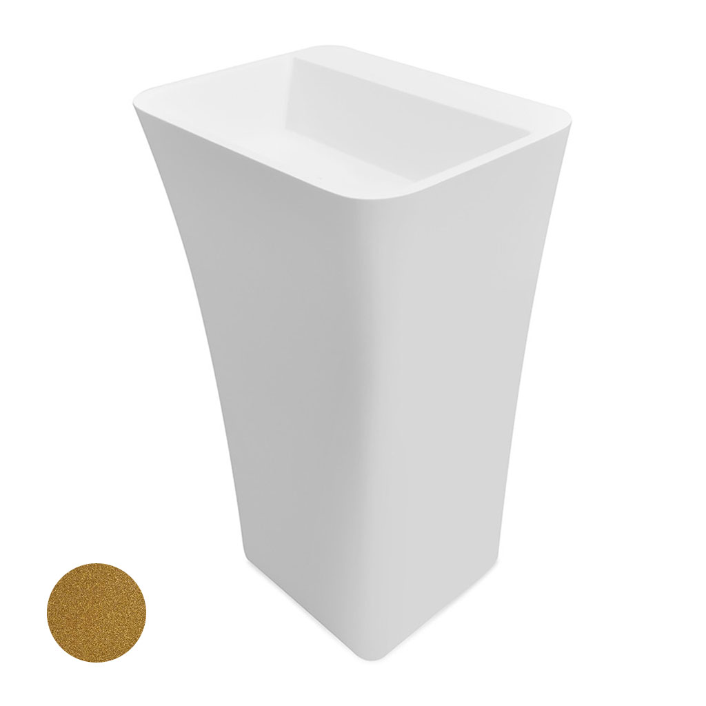 Levně Besco Volně stojící umyvadlo z litého mramoru Assos S-Line Glam Z UM VS 52x41x84 cm, bez otvoru pro baterii