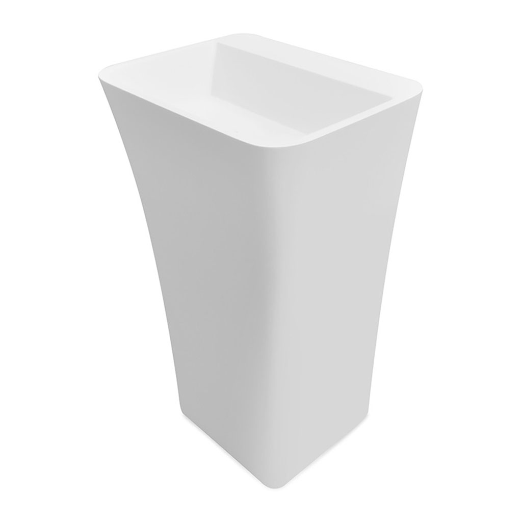 Levně Besco Volně stojící umyvadlo z litého mramoru Assos S-Line UM VS 52x41x84 cm, bez otvoru pro baterii