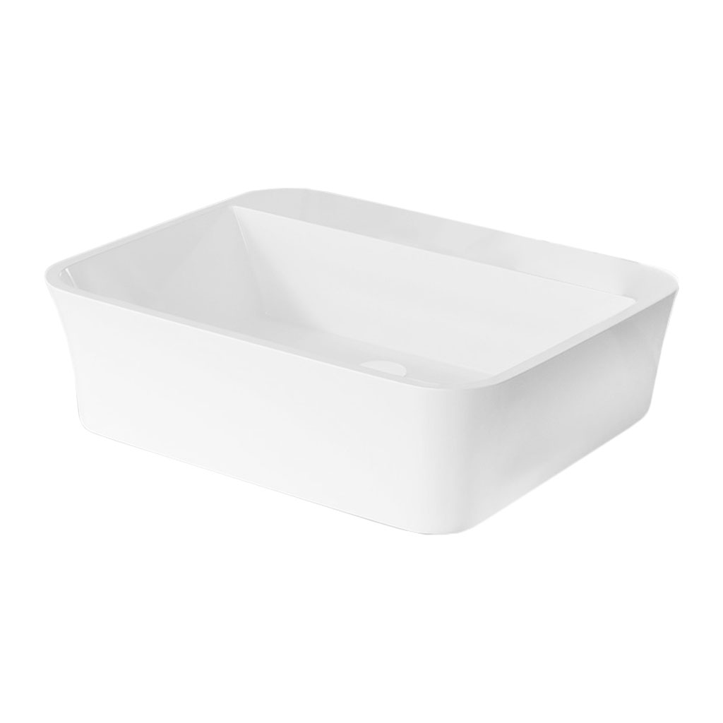 Levně Besco Deskové umyvadlo z litého mramoru Assos S-Line Matt UM D 51x41x15 cm, bez otvoru pro baterii