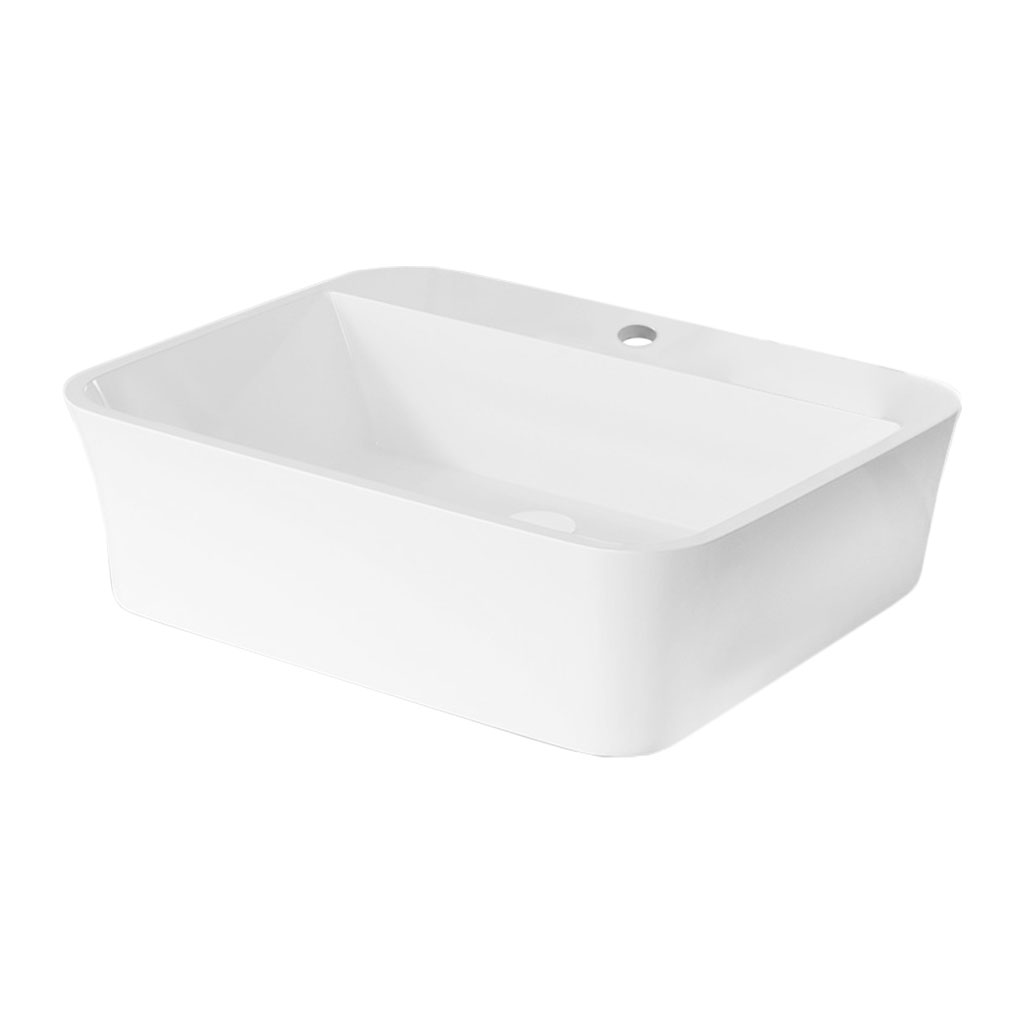 Levně Besco Deskové umyvadlo z litého mramoru Assos S-Line UM D-OPB 51x41x15 cm, s otvorem pro baterii