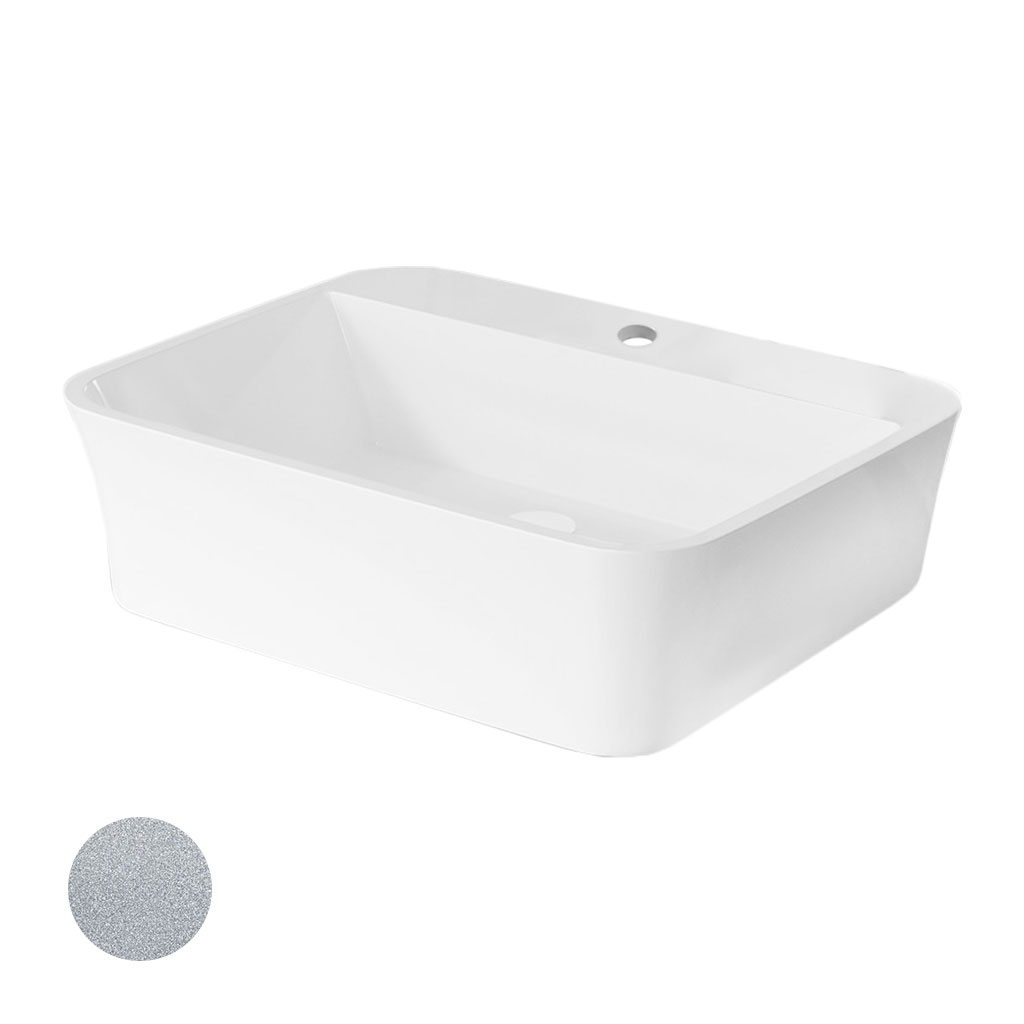 Levně Besco Deskové umyvadlo z litého mramoru Assos S-Line Glam S UM D-OPB 51x41x15 cm, s otvorem pro baterii